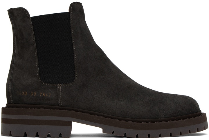 Photo: Common Projects Black Stamped Chelsea Boots
