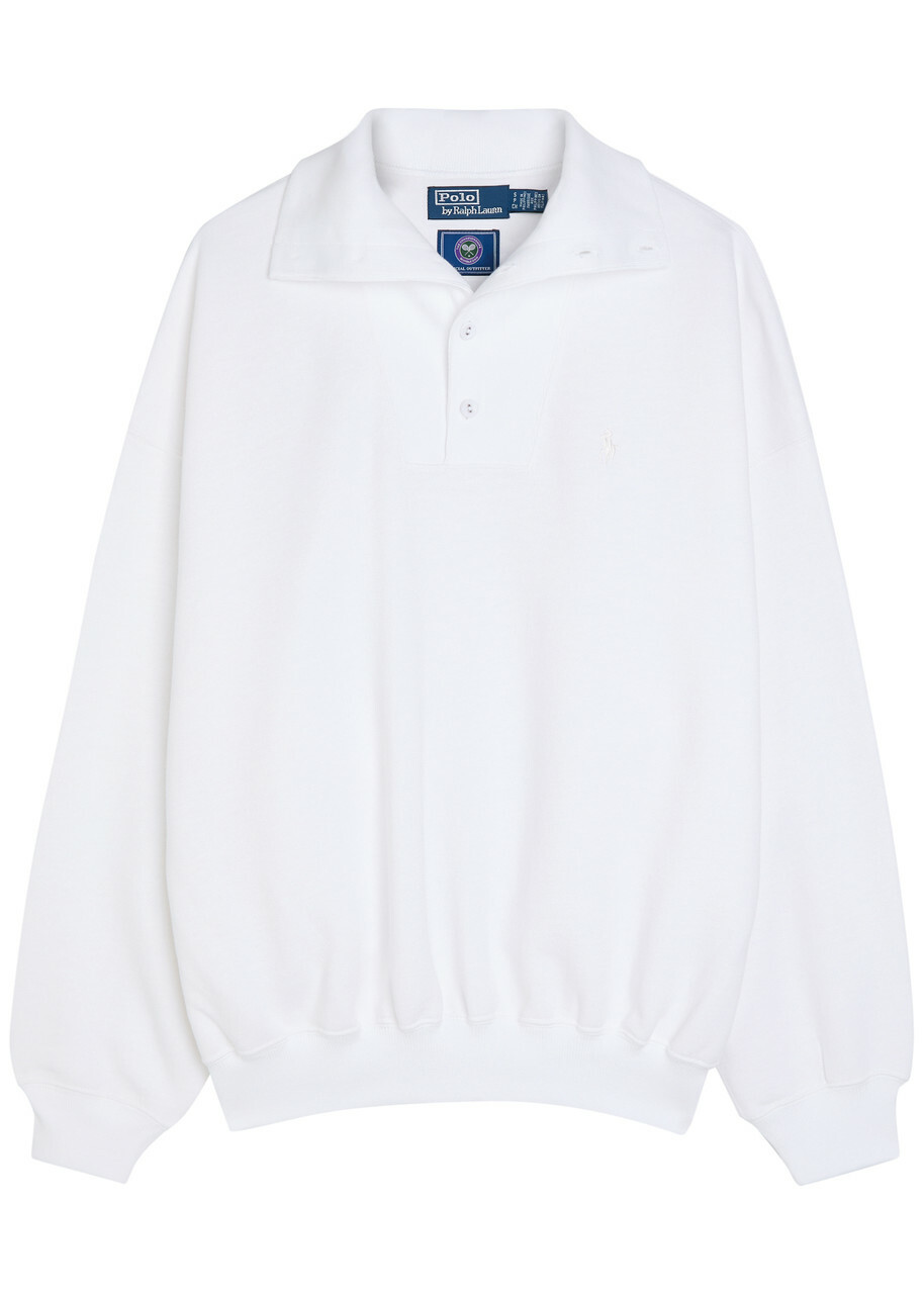 Polo Ralph Lauren Embroidered Cotton-blend Polo Sweatshirt White