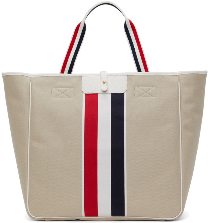 Photo: Thom Browne Beige RWB Stripe Hunting Tote