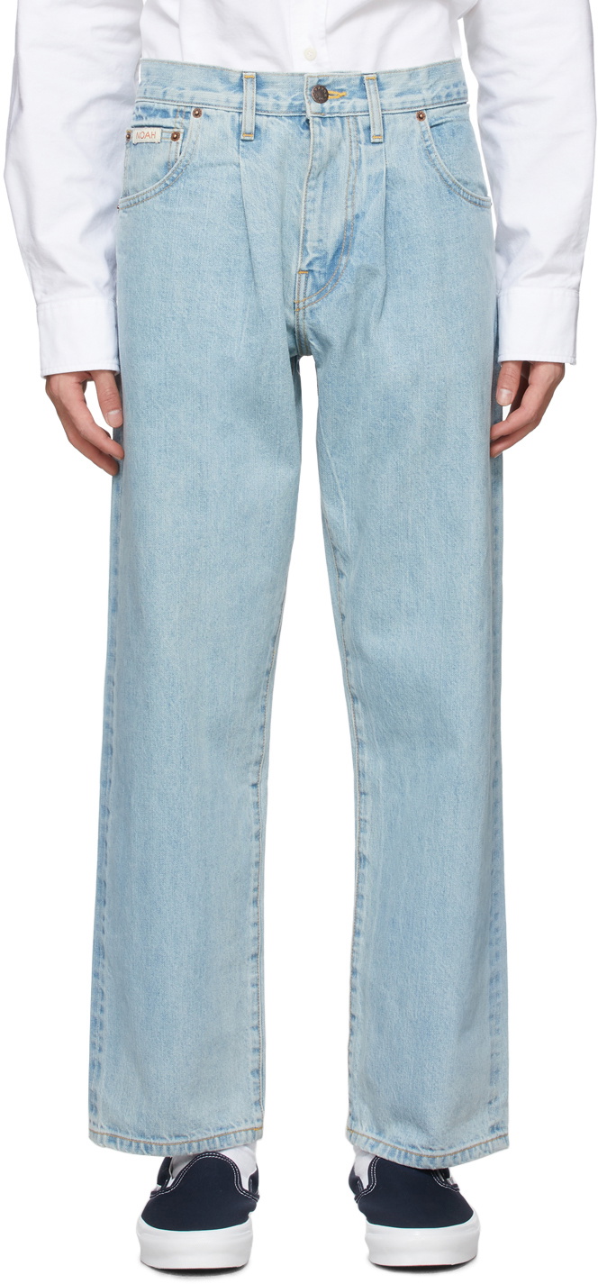 Noah Blue Pleated Jeans