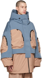 A. A. Spectrum Blue & Taupe Alfire Down Jacket