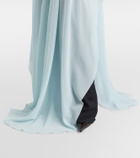 Tom Ford Leather-trimmed silk kaftan
