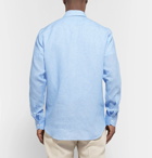 Canali - Light-Blue Slim-Fit Pinstriped Linen Shirt - Blue