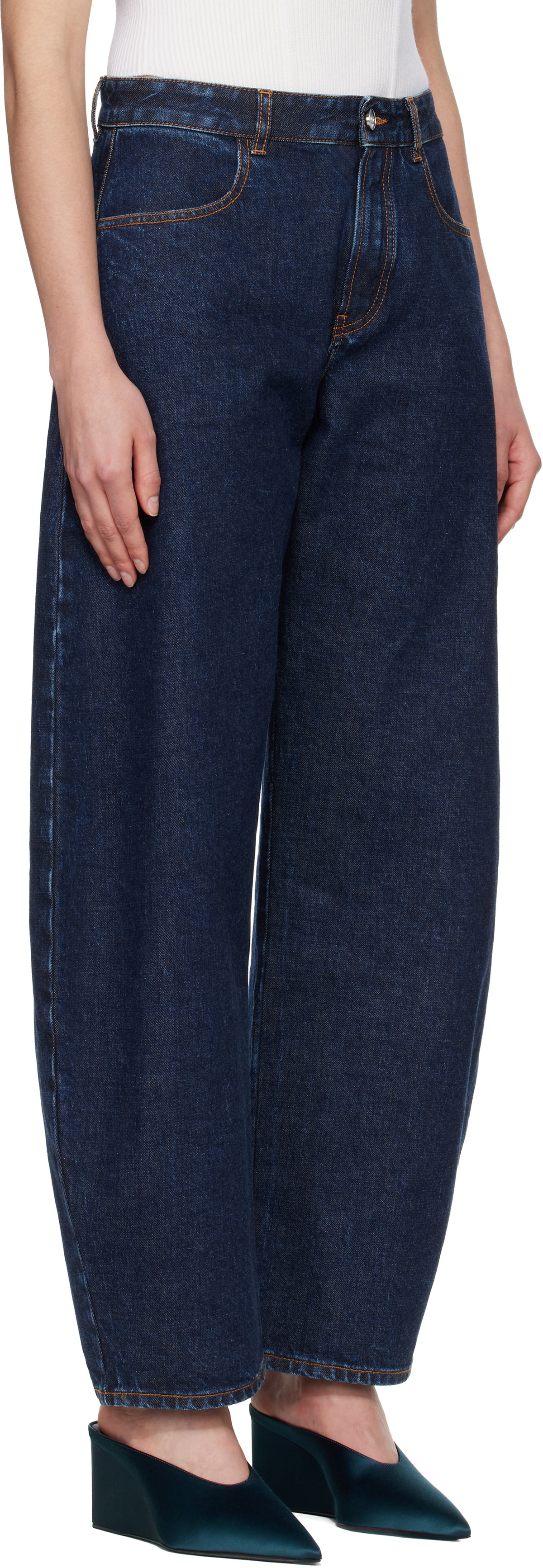 ALAÏA Blue Low Round Jeans