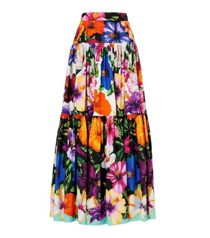 Photo: Dolce&Gabbana Floral tiered cotton maxi skirt