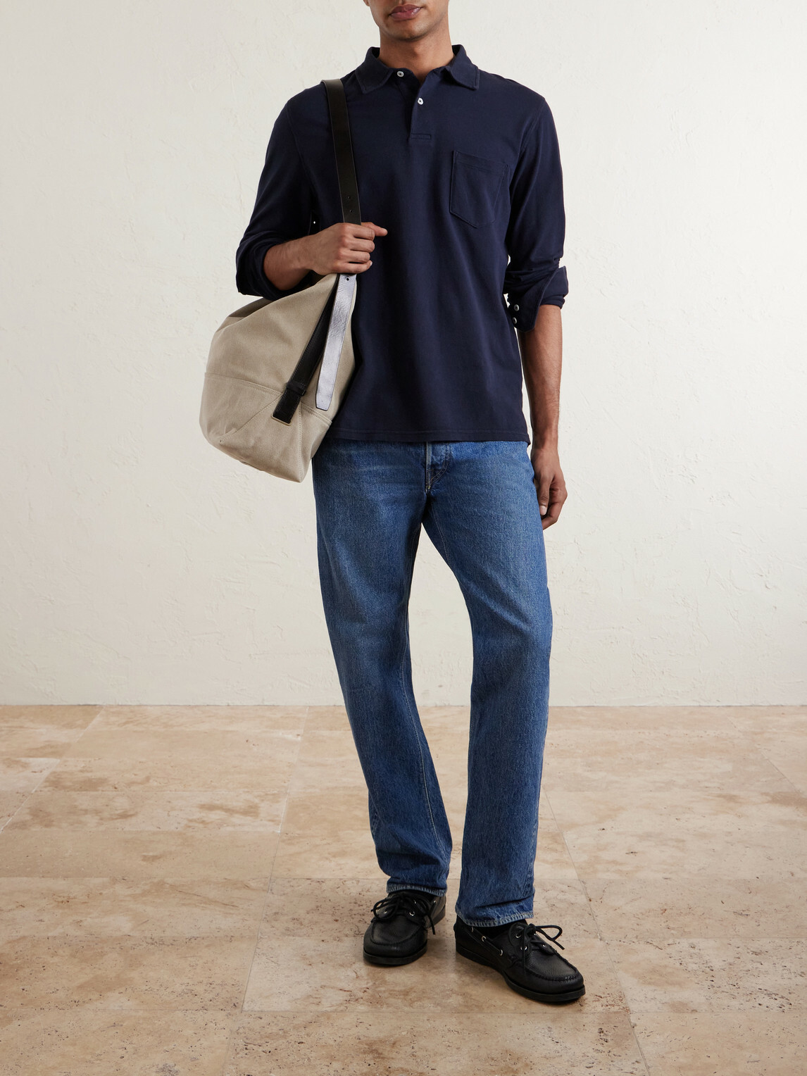 Hartford - Cotton-Piqué Polo Shirt - Blue