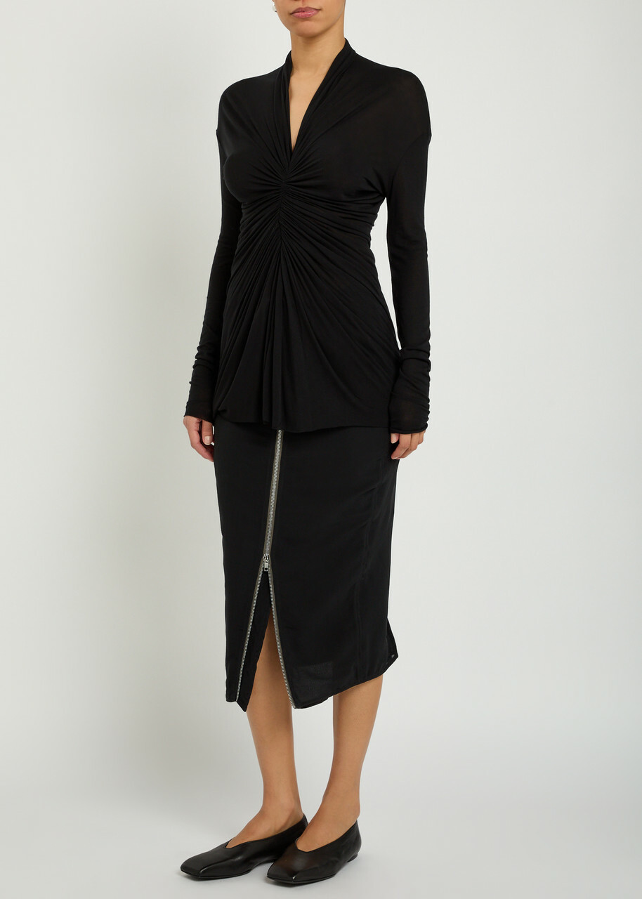 Rick Owens Radiance Ruched Jersey top Black