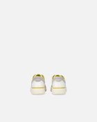 Pinko Flat Leather Sneakers With Embroidered Logo White/Lime