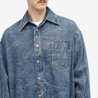 MM6 Maison Margiela Men's Marble Effect Denim Overshirt in Blue