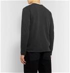 Velva Sheen - Slim-Fit Garment-Dyed Cotton-Jersey Henley T-Shirt - Black