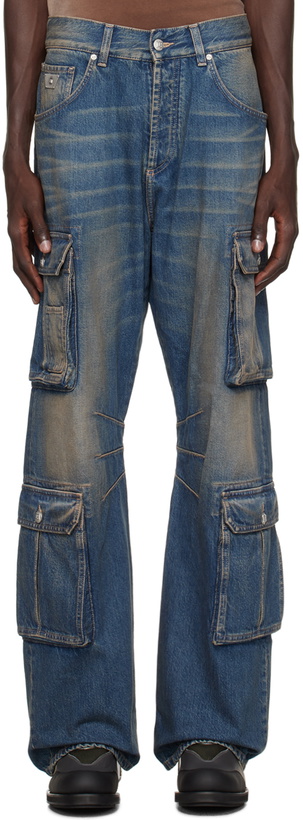 Photo: MISBHV Blue Faded Denim Cargo Pants