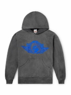 SAINT MXXXXXX - Angel Printed Cotton-Jersey Hoodie - Black