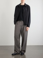 Burberry - Logo-Embroidered Checked Cotton-Jersey T-Shirt - Black