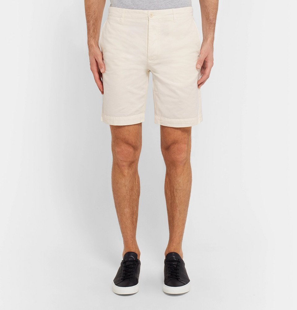 Mr P. - Garment-Dyed Cotton-Twill Bermuda Shorts - Men - Off-white Mr P.