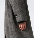 Ami Paris Herringbone double-breasted wool coat
