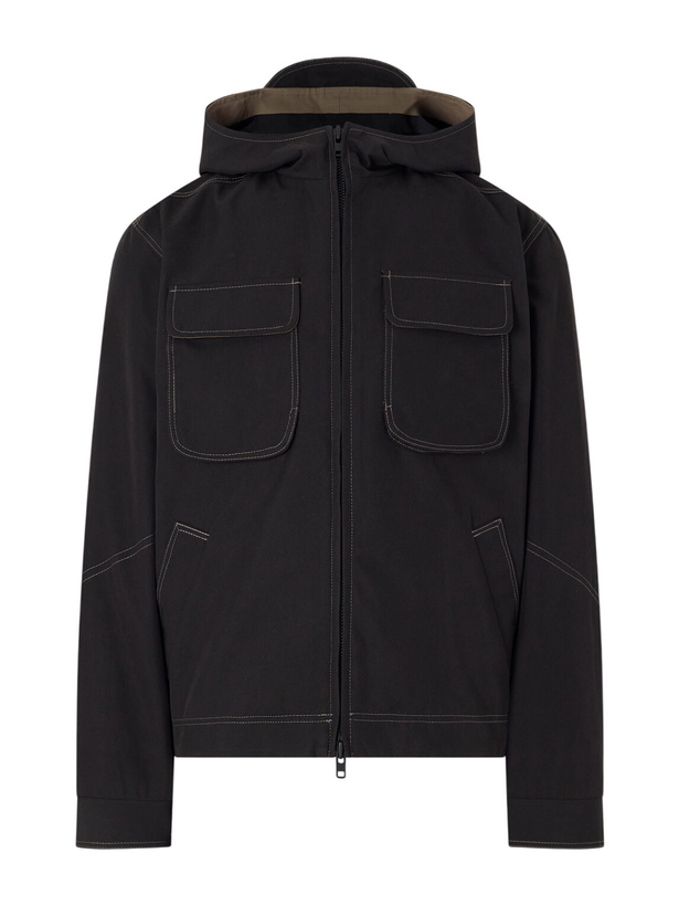Photo: Oliver Spencer - Saltash Cotton-Blend Gabardine Hooded Jacket - Black