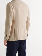 BRUNELLO CUCINELLI - Unstructured Herringbone Paper and Silk-Blend Suit Jacket - Neutrals