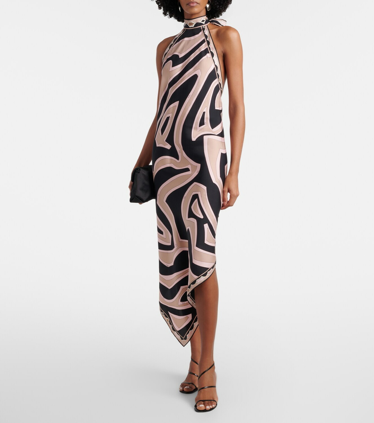 Pucci Labirinto halterneck silk twill midi dress