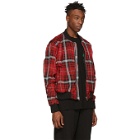 424 Black and Red Silk Bomber Jacket
