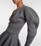 Alaïa Ribbed-knit wool-blend cardigan