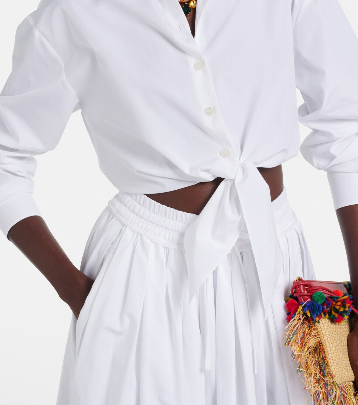 Dolce&Gabbana Cropped cotton poplin shirt