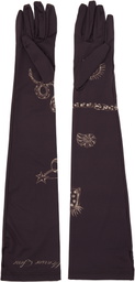 Marine Serre Brown Tattoo Printed Jersey Gloves