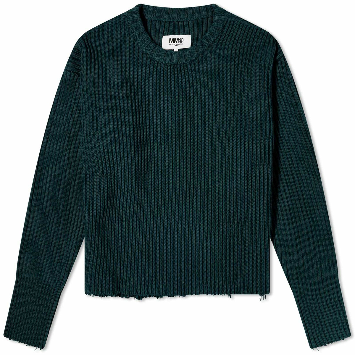 MM6 Maison Margiela Women's Distressed Knit Jumper in Poison