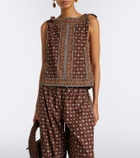 Dôen Amalia printed cotton voile top