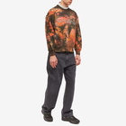 Aries Men's Storm Dye Problemo Crew Sweat in Black/Orange Multi