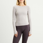 Nike Women's Zenvy Long Sleeve T-Shirt in Grey/White