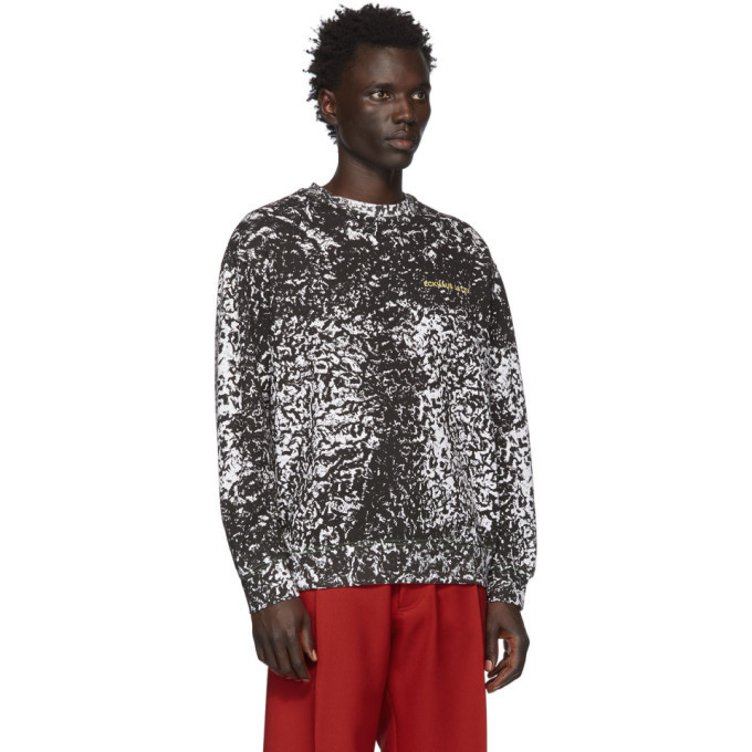 Eckhaus Latta Black and White Astrakhan Sweatshirt Eckhaus Latta