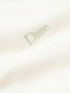 DIME - Logo-Embroidered Cotton-Jersey Hoodie - Neutrals