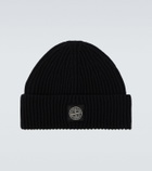 Stone Island Compass ribbed-knit virgin wool beanie