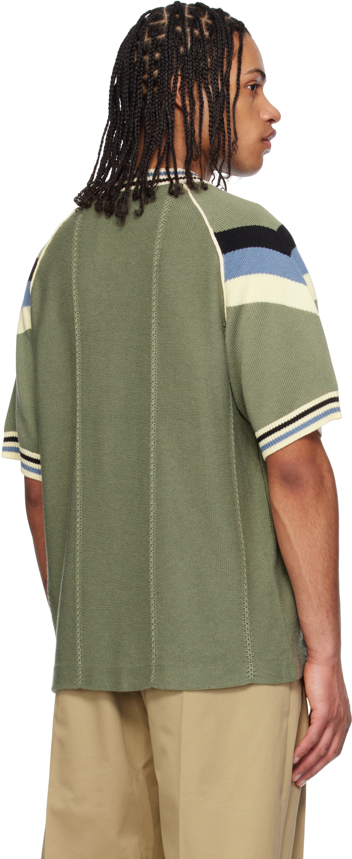 RICE NINE TEN Khaki Knitting Game T-shirt