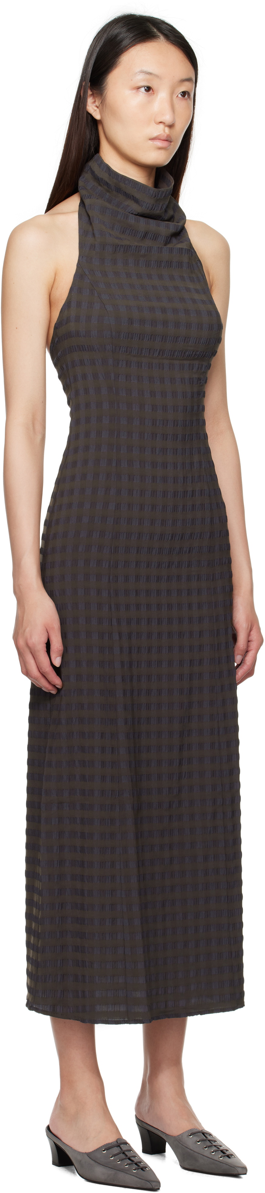Paloma Wool Brown & Blue Olin Maxi Dress