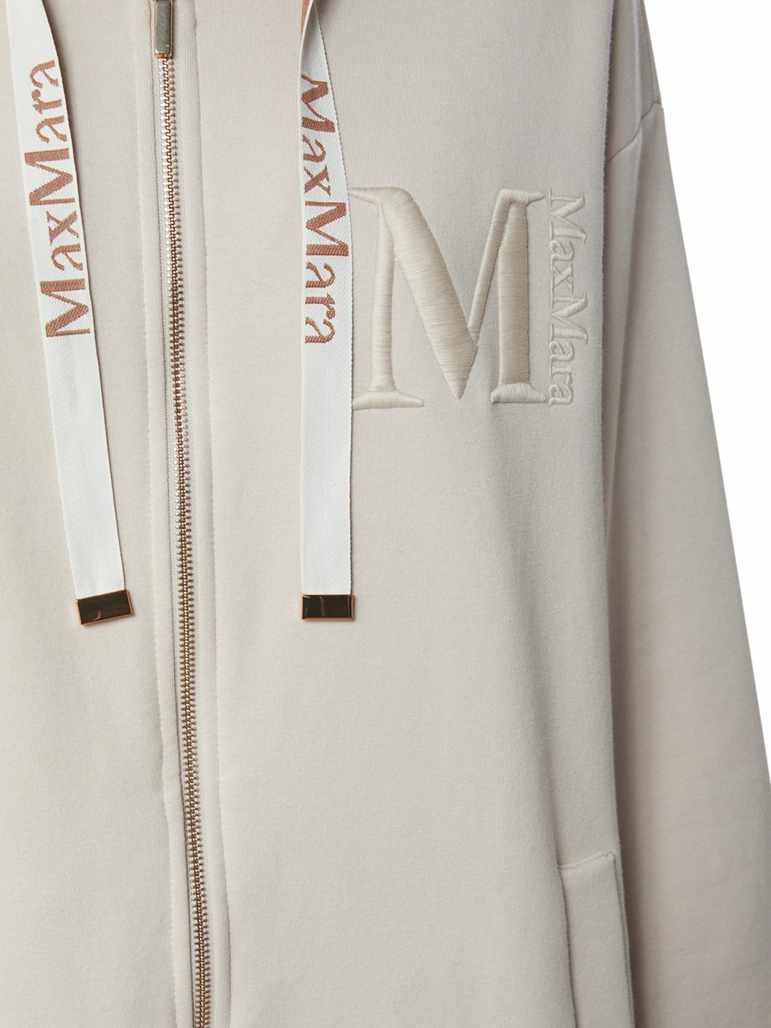 MAX MARA｜ (NOSTOC (16361047 003 / 16361047600 003)) S MAX MARA Nostoc Logo Embroidery Jersey Zip Hoodie S Max Mara