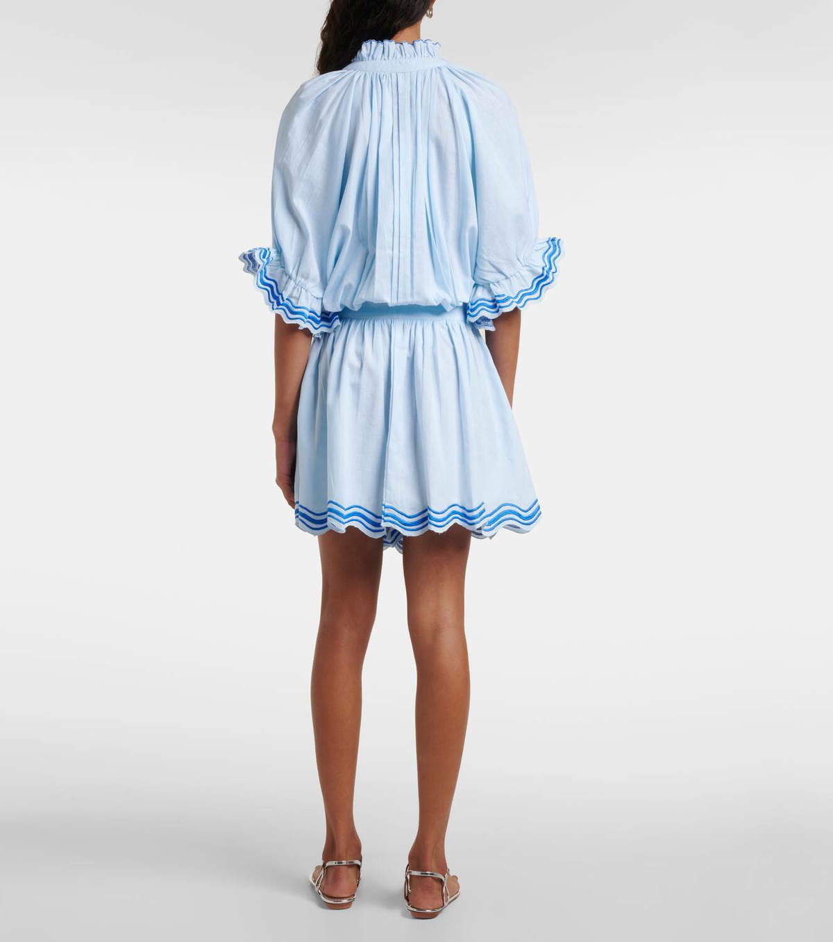 juliet dunn embroidered cotton mini dress Juliet Dunn Embroidered cotton poplin minidress Juliet Dunn