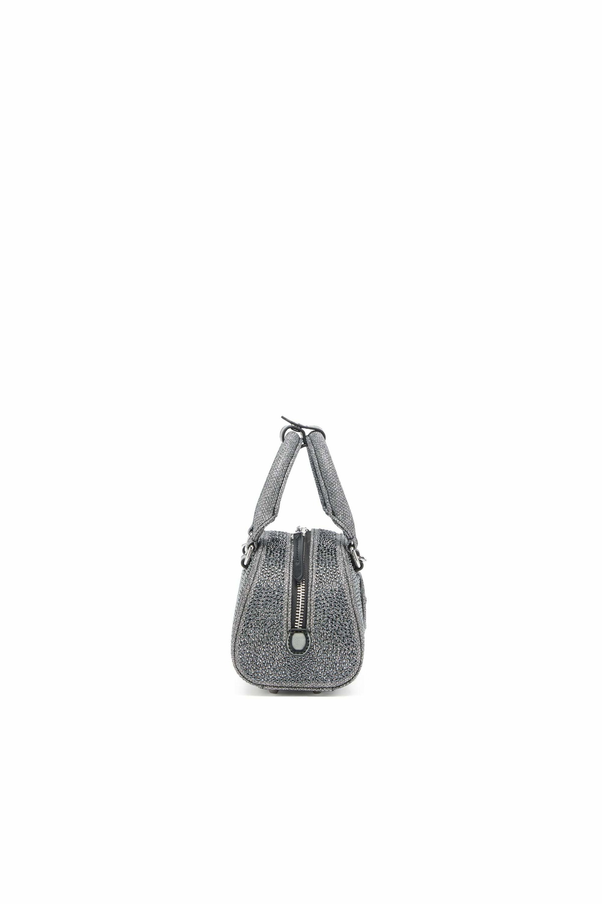 Diesel 1DR Dome - Small bowling bag in crystal Lurex - Crossbody Bags Womens in Black