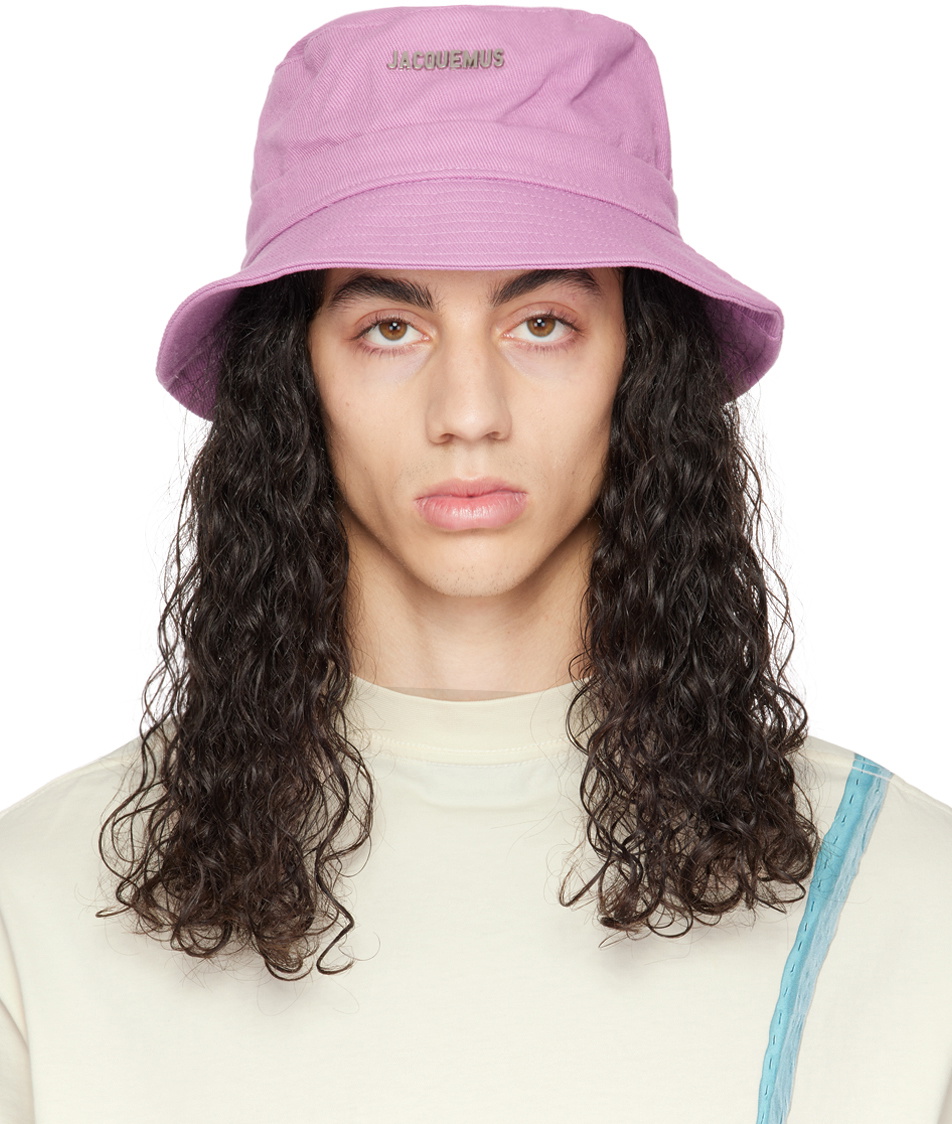 Jacquemus ロゴプレート バケットハット lilac 本物！ Jacquemus Le Bob Gadjo Bow Knotted Bucket Hat Lilac - FW22 - GB