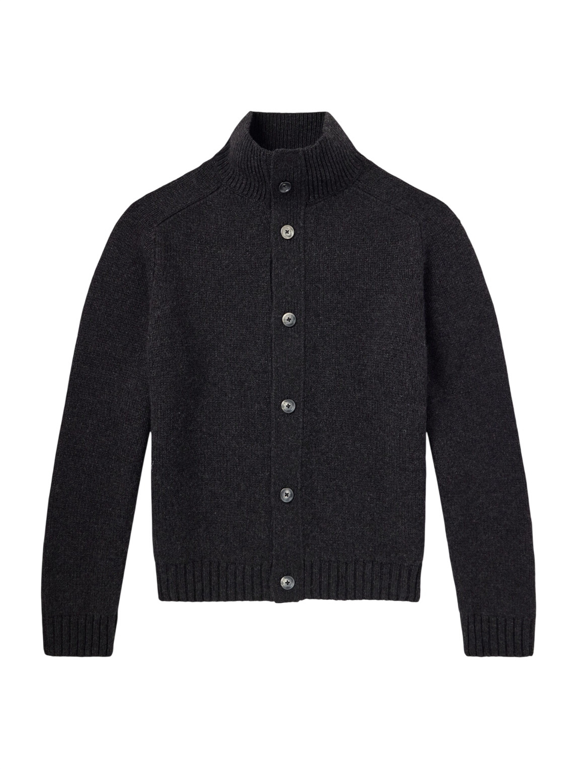 TOM FORD - Ribbed Wool and Cashmere-Blend Half-Zip Sweater - Blue