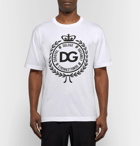 Dolce & Gabbana - Logo-Print Cotton-Jersey T-Shirt - Men - White