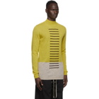 Rick Owens Yellow and Beige Mohair Colorblock Turtleneck