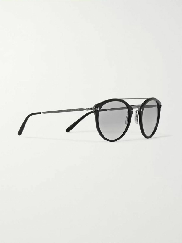 Photo: Oliver Peoples - Remick Round-Frame Acetate and Gunmetal-Tone Sunglasses