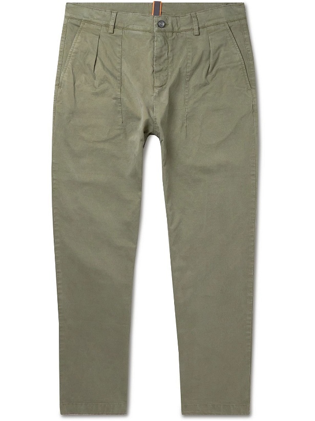 Photo: Sease - Easy Slim-Fit Tapered Stretch-Cotton Trousers - Green