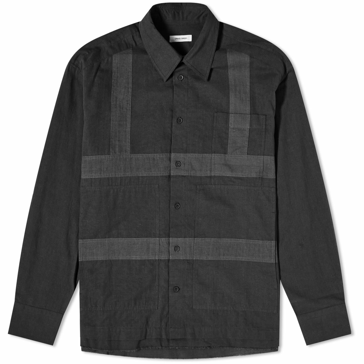 Craig Green Men's Harness Shirt in Black/Dark Grey Craig Green