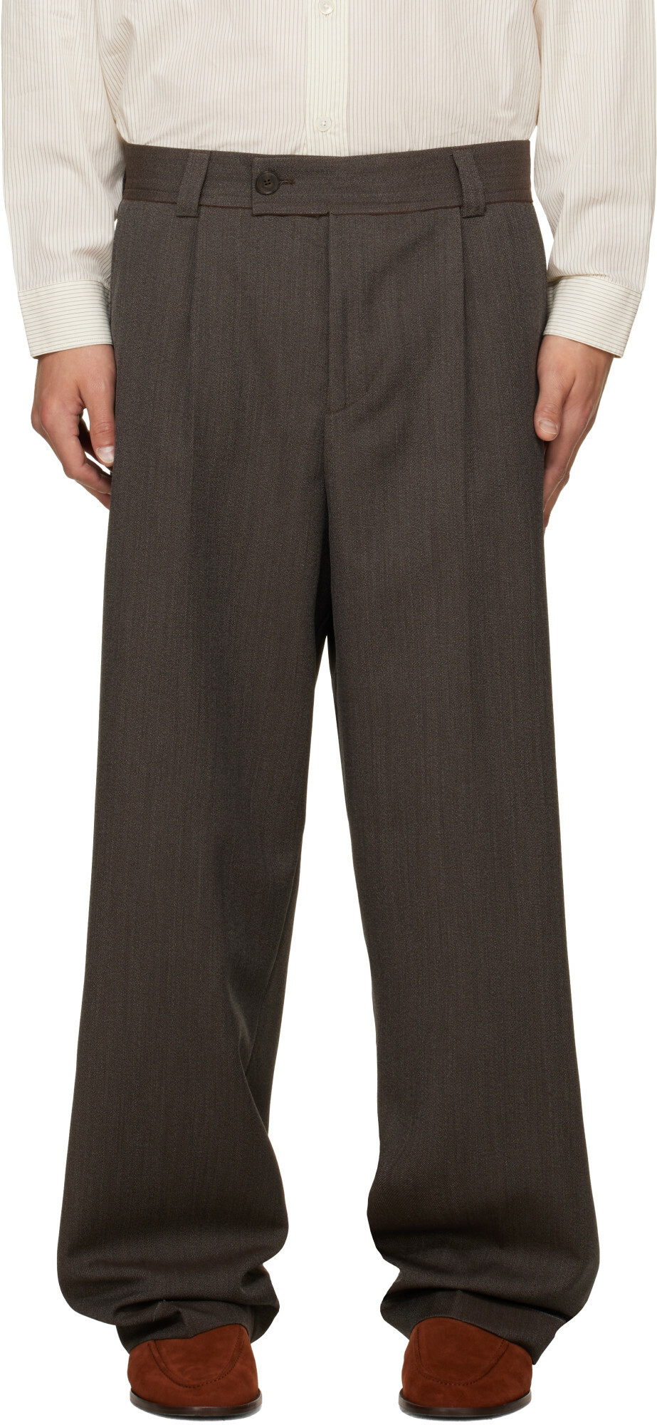 mfpen Taupe Patch Trousers
