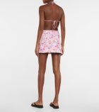 Reina Olga Floral high-rise wrap miniskirt