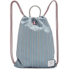 Thom Browne Blue Drawcord Bag
