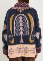 Forte_forte Jacquard Brushed Alpaca-blend Cardigan Navy