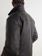 COMME DES GARÇONS HOMME - Padded Oiled-Leather Jacket - Black